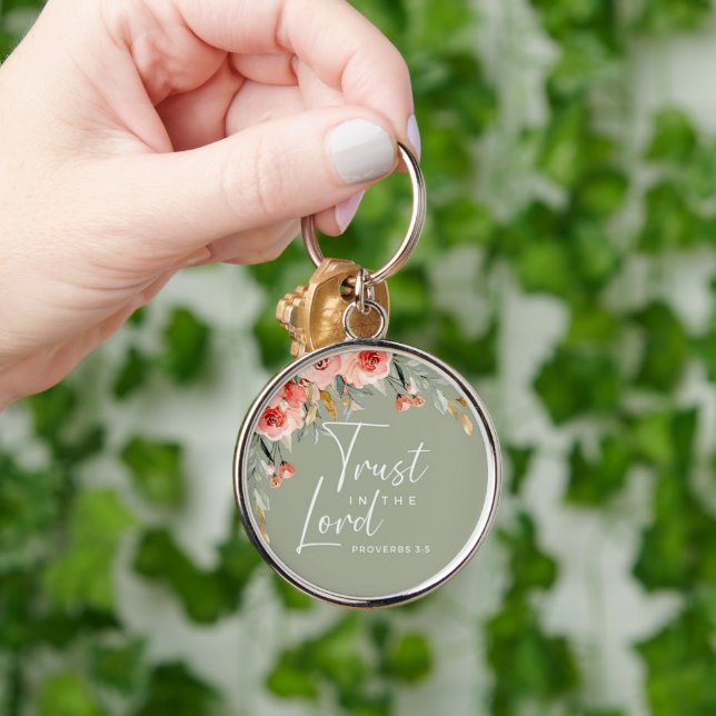 Custom Christian Trust in the Lord Keychain (Hand)
