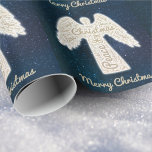 Custom Christian Typography Angel Merry Christmas  Wrapping Paper<br><div class="desc">👉 Put a smile on a face with this custom christian typography angel Christmas wrapping paper! The words in the angel tell the nativity story and how we celebrate Christmas today. 🔥 My promises - This design has unique hand drawn elements (drawn my me!) - It is designed with you...</div>