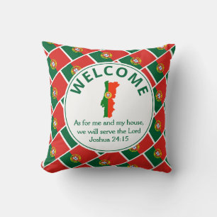 Custom Christian Welcome PORTUGAL Throw Pillow