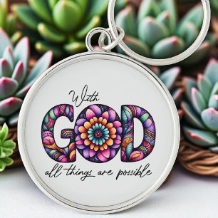 Custom Christian With God All Things Are Possible Keychain