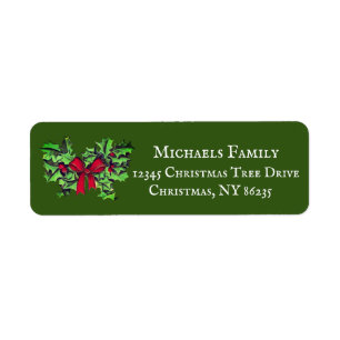 Custom Christmas Address Labels - Holiday Green