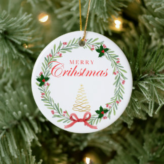 Custom Christmas Adorments Ceramic Ornament