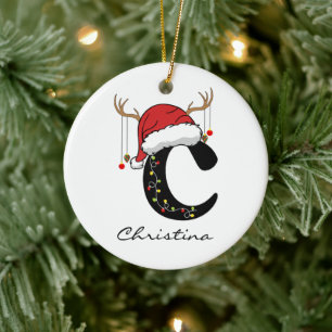Custom Christmas Alphabet Ornament for Coworkers