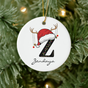 Custom Christmas Alphabet Ornament for Her or Him