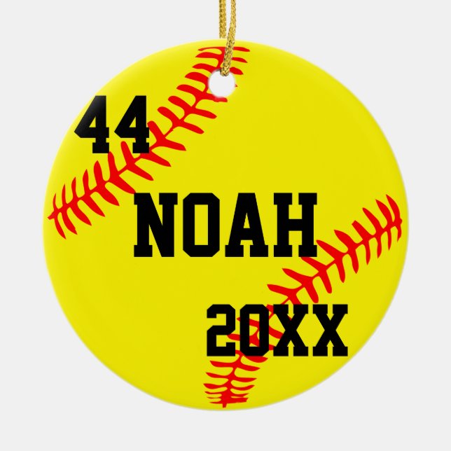 Custom Christmas Baseball ornaments personalized (Front)