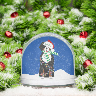 Custom Christmas Bernese Mountain Holiday Dog Snowglobe