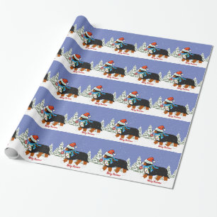 Custom Christmas Bernese Mountain Naughty Dog Wrapping Paper