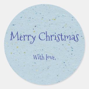 Custom Christmas Blue Japanese Washi Classic Round Sticker