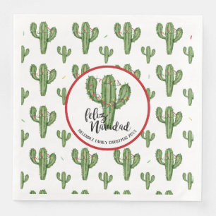 Custom Christmas Cactus Napkins