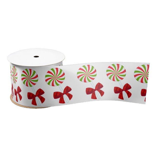 Custom Christmas Candy and Matching Teddy Bear   Satin Ribbon (Spool)