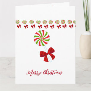 Custom Christmas Candy Cane Card