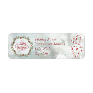 Custom Christmas Candy Cane Return Address Labels