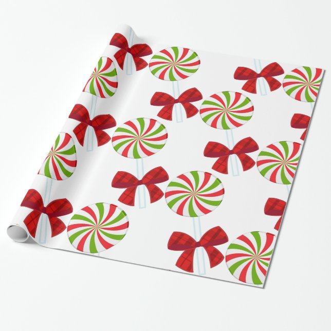 Custom Christmas Candy Wrapping paper  (Unrolled)