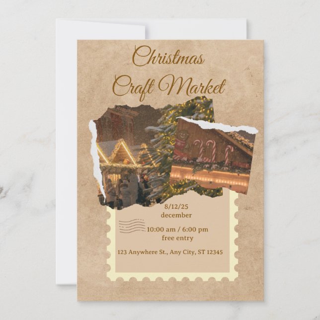 Custom Christmas Card"  "Elegant Christmas Greetin Invitation (Front)