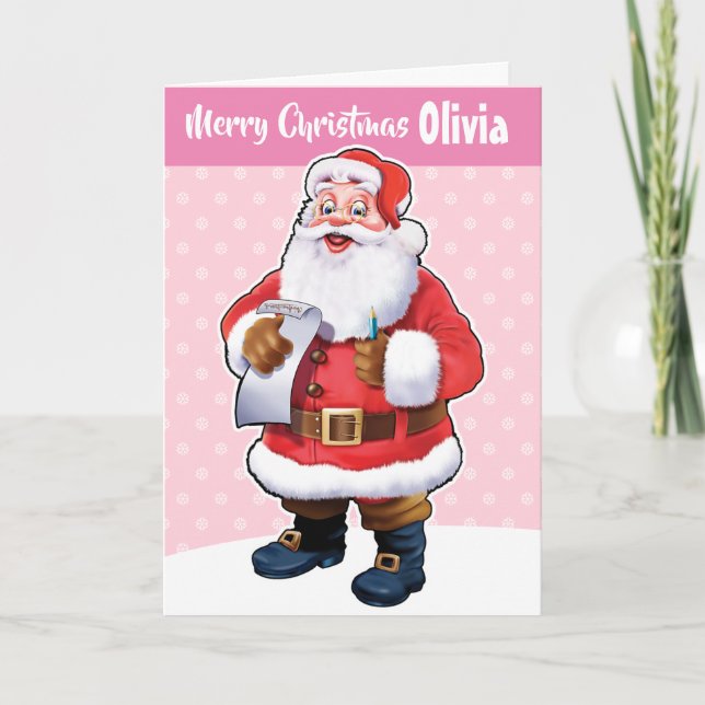 Custom Christmas card "Merry Christmas your name" (Front)