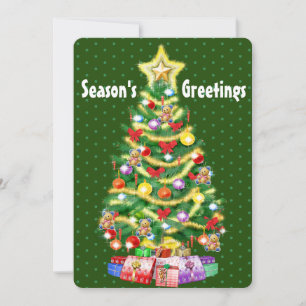 Custom Christmas card tree and decorations.