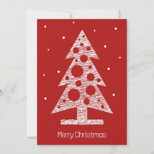 Custom Christmas Card with Abstract Line Art Tree