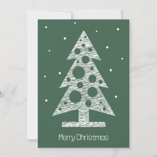 Custom Christmas Card with Abstract Line Art Tree