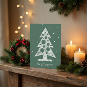 Custom Christmas Card with Abstract Line Art Tree
