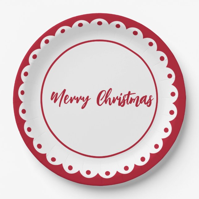 Custom Christmas Classic Round  Paper Plate (Front)