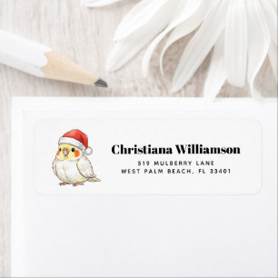 Custom Christmas Cockatiel Wearing Santa Hat