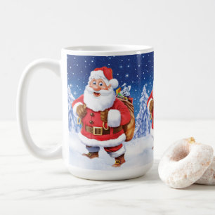 Custom Christmas coffee mug, Jolly Santas. Coffee Mug