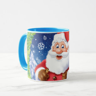 Custom Christmas coffee mug , Santa and toy sack.