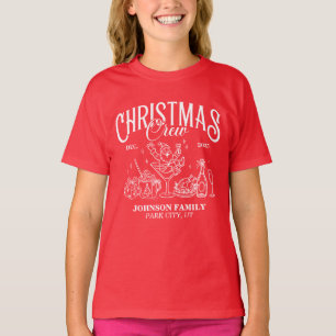 Custom Christmas Crew Matching Family Group T-Shirt