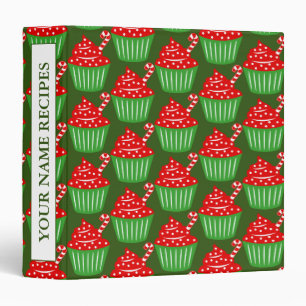 Custom Christmas cupcake recipe binder cookbook