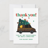 Custom Christmas Delivery Driver Thank You Card