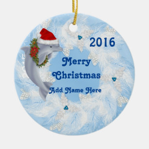 CUSTOM Christmas Dolphin Ornament Gift 2016
