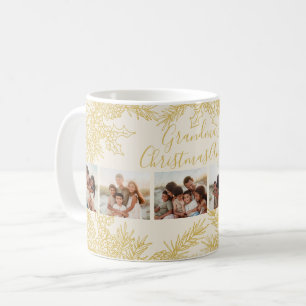 Custom Christmas Elegant Grandma's Photo Collage Coffee Mug