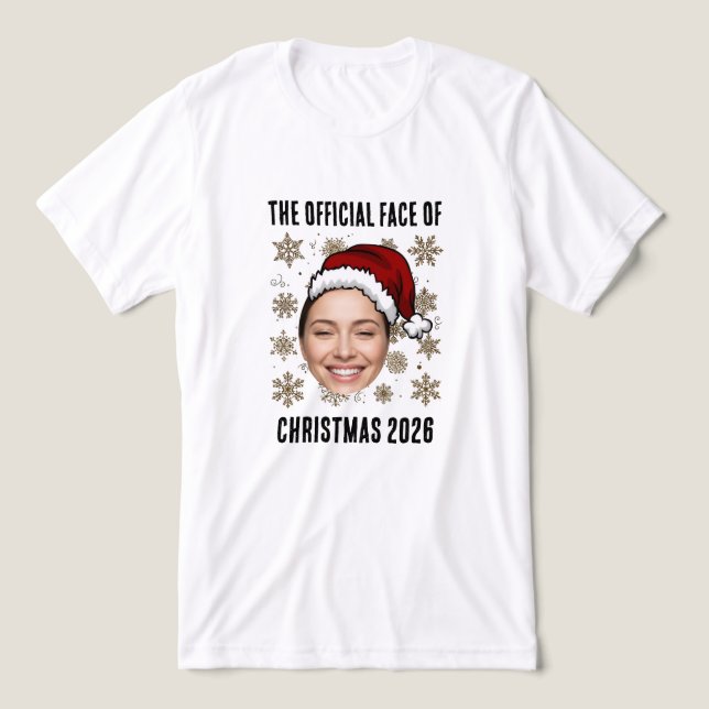 Custom Christmas Face Design Tri-Blend Shirt (Design Front)