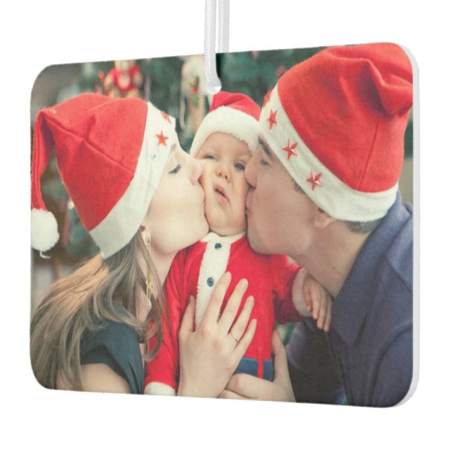 Custom Christmas Family Photo Unique Gift Car Air Freshener (Left)