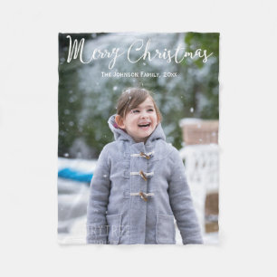 Custom Christmas Fleece Blankets With Photo