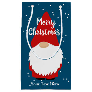 Custom Christmas gift bags with cute winter gnome