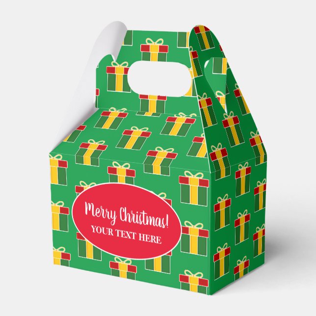 Custom Christmas gift pattern Holiday party Favor Box (Back Side)