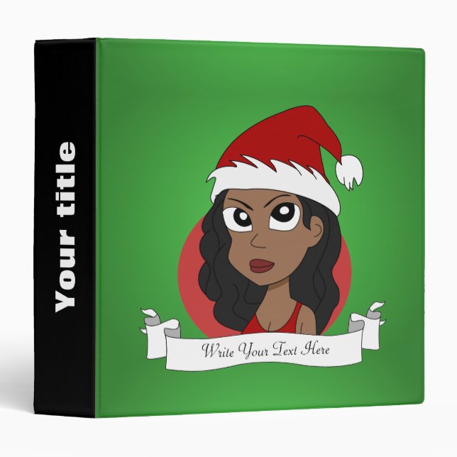 Custom Christmas girl cartoon Binder (Front/Spine)