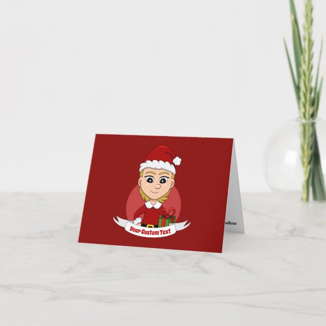 Custom christmas girl cartoon card (Front)