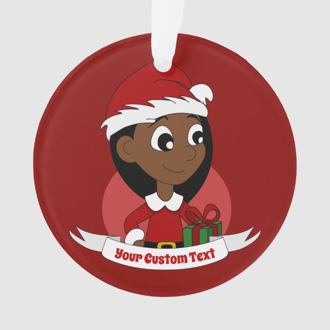 Custom christmas girl cartoon ornament (Front)