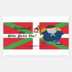 Custom Christmas greeting, Olentzero + Ikurriña: Sticker