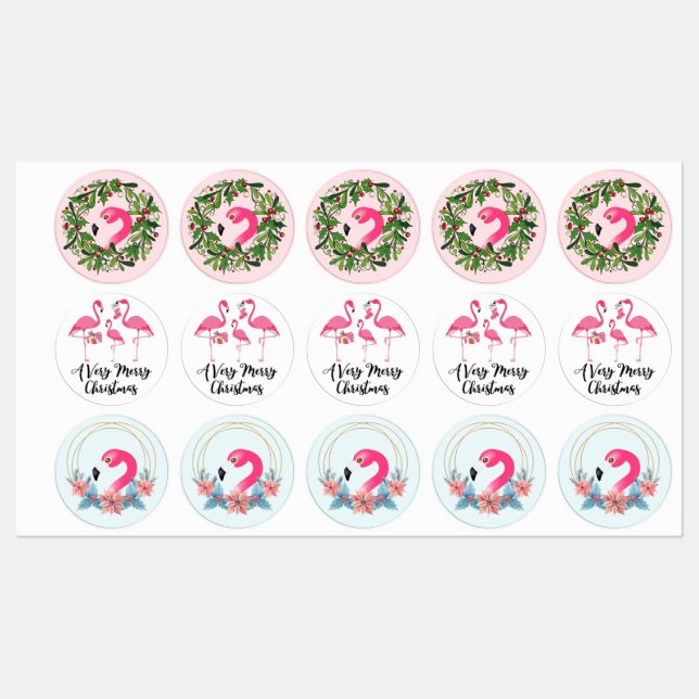 Custom Christmas Holiday Cheer Flamingos (Sheet)