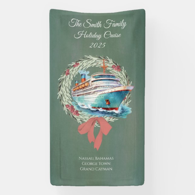Custom Christmas Holiday Cruise Banner (Vertical)