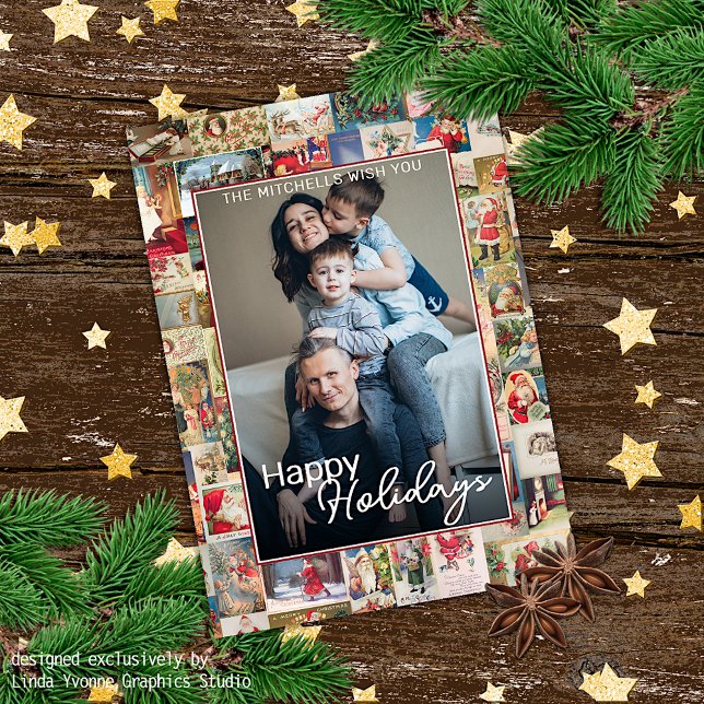 Custom Christmas Holiday Greetings Pattern Holiday Card (Creator Uploaded)