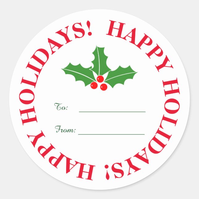 Custom Christmas Holiday to and from tag stickers (Front)