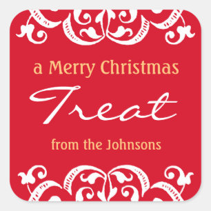 Custom Christmas Holiday Treat v3 Square Sticker