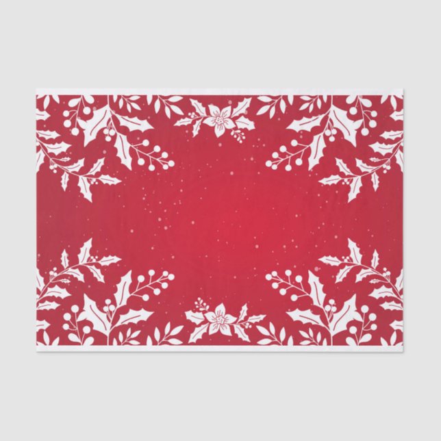 CUSTOM CHRISTMAS HOLLY TISSUE PAPER (Front)