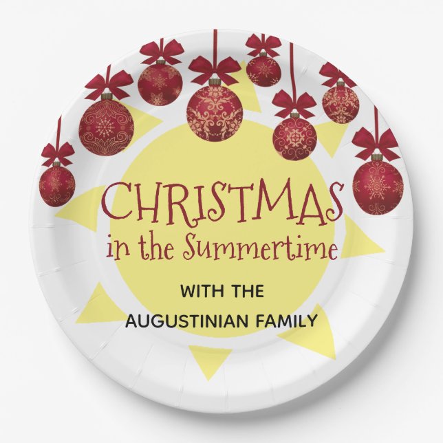 Custom CHRISTMAS IN THE SUMMERTIME Paper Plate (Front)
