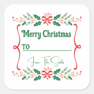 Custom Christmas Label Sticker Tags