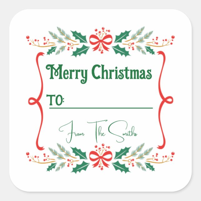 Custom Christmas Label Sticker Tags (Devant)